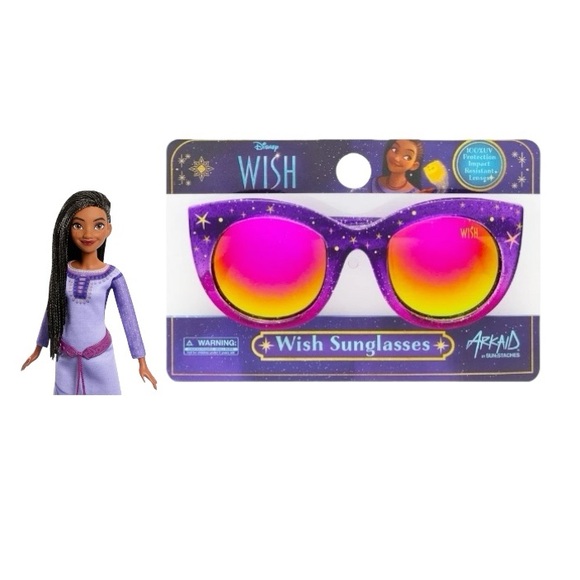 Disney Wish Asha Of Roses Purple Glitter Sunglasses - Picture 1 of 8